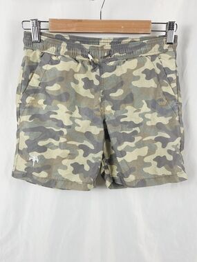 OAS Kid Camouflage Drawstring Swim Trunks with Palm Embroidery Size 10